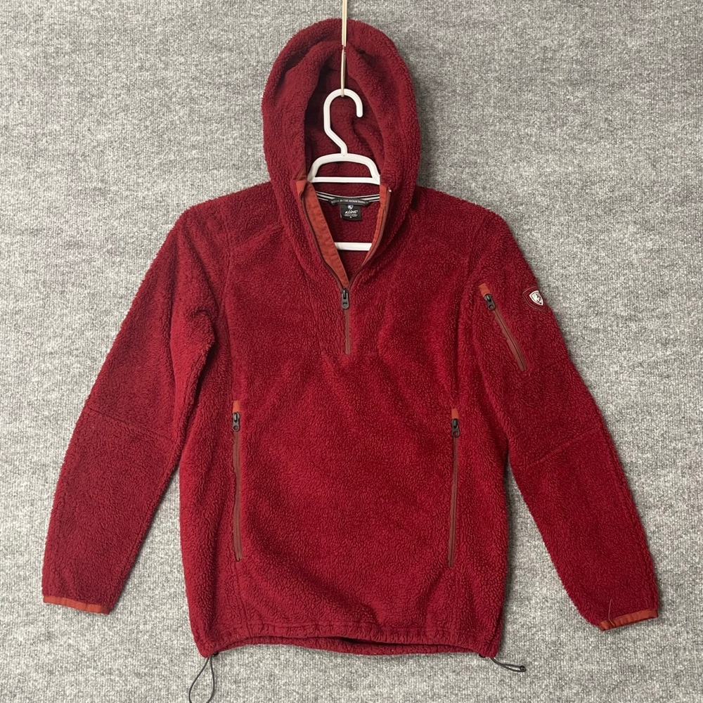 KUHL Red Fleece Hoodie Pullover Quarter Zip Women's Size Small Hiking Corpcore - Picture 2 of 10